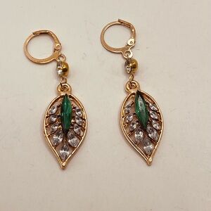 Gold plated earrings for women leafe color